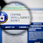 Magnifying glass over Central Intelligence Agency webpage
