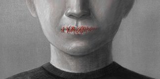 Illegal Immigrant Kills Cheerleader—Washington Stays Silent Face with mouth sewn shut in red thread