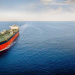 Oil tanker sailing on calm open sea