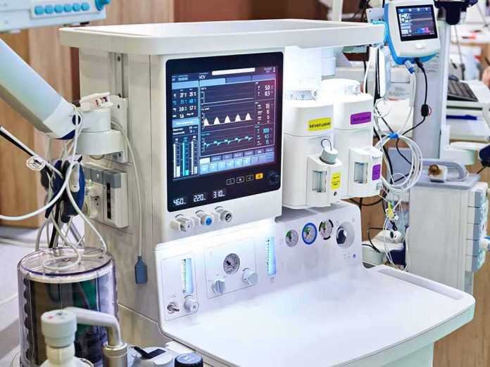 shutterstock_774615007 anesthesia machine with monitoring screen in a hospital