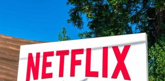 Netflix sign at outdoor campus