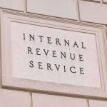 Internal Revenue Service building sign on a stone wall